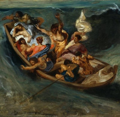 Grafika 1500 - Delacroix EugĂ¨ne: Christ on the Sea of Galilee, 1841