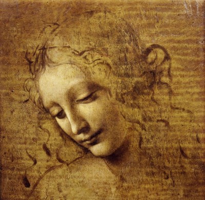 Grafika 1500 - Leonardo da Vinci : The Face of Giovane Fanciulla, 1508