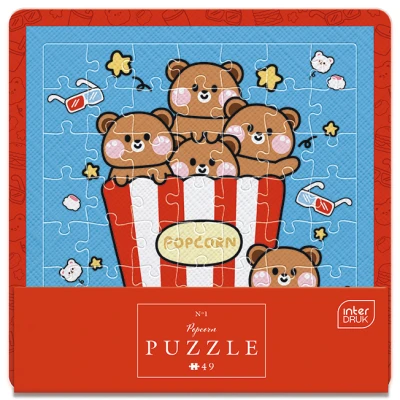 Interdruk 49 Puzzle w ramce, Cute 1 Popcorn