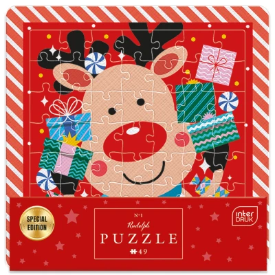 Interdruk 49 Puzzle w ramce, Christmas 1 Rudolph