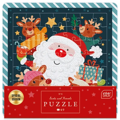 Interdruk 49 Puzzle w ramce, Christmas 4 Santa and Friends