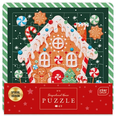 Interdruk 49 Puzzle w ramce, Christmas 5 Gingerbread House