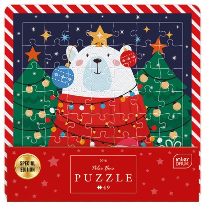 Interdruk 49 Puzzle w ramce, Christmas 6 Polar Bear