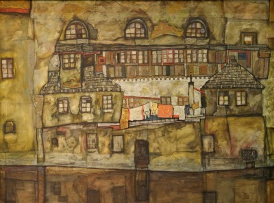 Grafika 2000 - Egon Schiele: Facade on the river, 1915