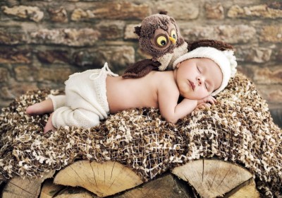 Grafika 1000 - Konrad Bak: Baby and Owl