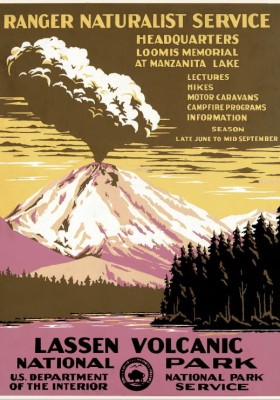 Grafika 1000 - Poster for Lassen Volcanic National Park, USA, 1938 ( Plakat Parku Narodowego Lassen Volcanic, USA )