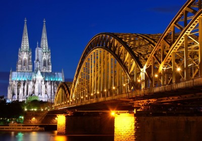 Grafika 1000 - Cathedrale et Pont Hohenzollern de Cologne ( Katedra w Kolonii i Most Hohenzollernów )