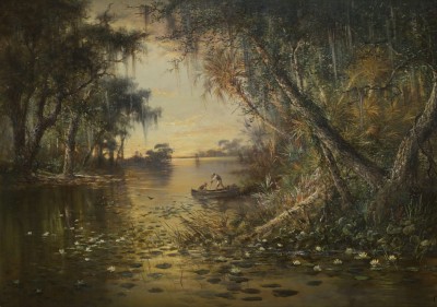 Grafika 1000 - Charles Christian Eisele : Evening on the Suwannee River, 1885