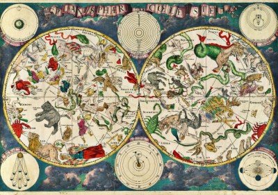 Grafika 1000 - Frederik de Wit : Celestial Map, XVII century (Niebieska mapa)