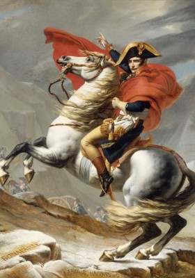 Grafika 1000 - Jacques-Louis David : Bonaparte crossing the Great Saint Bernard, May 20, 1800 (Bonaparte przekraczający Great Saint Bernard, 20 maja 1800 r)