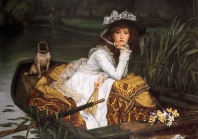 Grafika 1000 - James Tissot : Young Lady in a Boat (Młoda dama w łodzi)