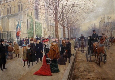 Grafika 1000 - Jean Beraud : After the service at the Church of the Holy Trinity, 1900 (Po nabożeństwie w kościele Świętej Trójcy)