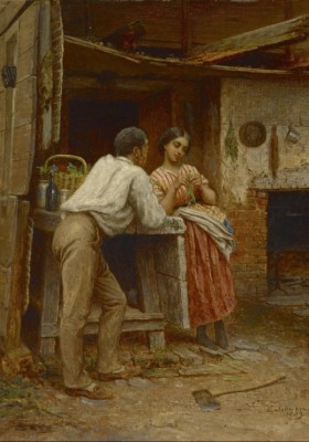 Grafika 1000 - Jonathan Eastman Johnson : Southern Courtship, 1859 (Południowe zaloty)