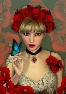 Grafika 1000 - The Woman and the Butterfly (Kobieta i motyl)
