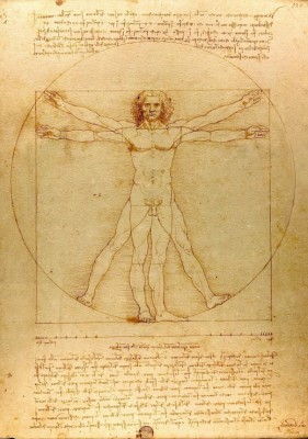 Grafika 1000 - Leonardo da Vinci : The Vitruvian Man, 1490 (Człowiek witruwiański)