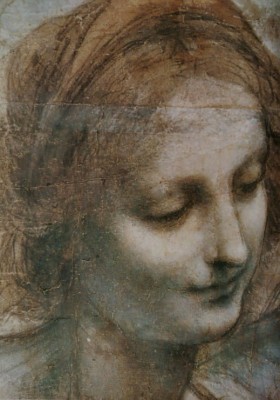 Grafika 1000 - Leonardo da Vinci : The Virgin, the Child Jesus with Saint Anne and Saint John the Baptist (detail) (Dziewica, Dzieciątko Jezus ze Świętą Anną i Świętym Janem Chrzcicielem (szczegóły))