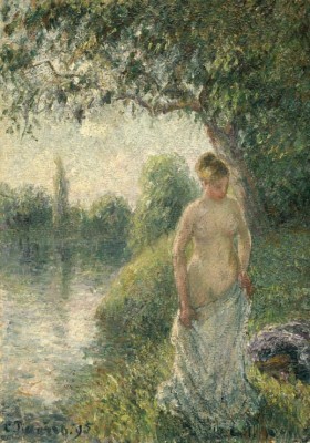 Grafika 1000 - Pissarro Camille : The bather, 1895 (Kąpielowicz)