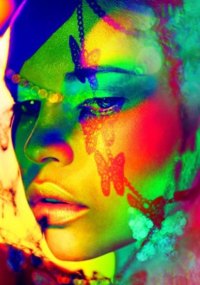 Grafika 1000 - Woman Color Face Art (Kolorowa twarz kobiety)