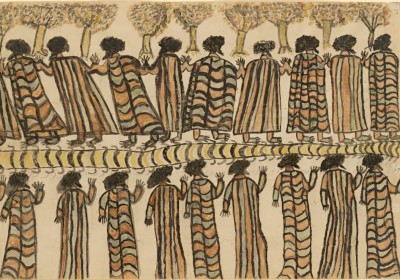 Grafika 1000 - William Barak : Figures in Possum Skin Cloaks, 1898 (Figury w pelerynach ze skóry oposa)